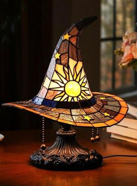 跨境Witch Hat Lamps女巫帽子灯摆件魔幻灯光USB插头led灯光摆件