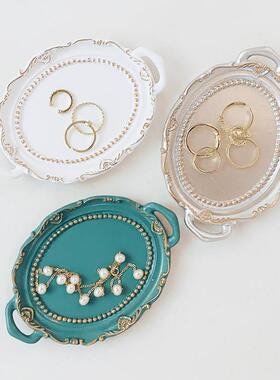 跨境ins风创意树脂蜡烛托盘子耳环项链首饰碟饰品盘珠宝拍照道具