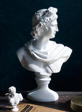 北欧人物雕塑摆件大卫石膏雕像艺术头像创意客厅书架家居装饰品
