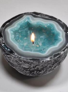 跨境香薰碗摆件树脂工艺品装饰品设计家居摆件矿物质树脂工艺蜡烛