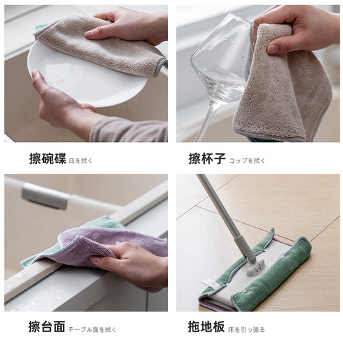 抹布厨房专用吸水精纤绒加厚不掉毛擦手巾拖地清洁桌子毛巾洗碗布 - 图3