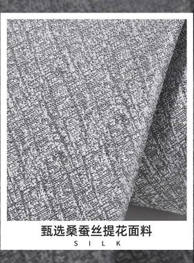 戎致高档男士灰色桑蚕丝领带