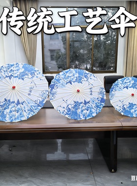 来图订制印花绸布伞款式儿童古装拍照花瓣演出走秀高档跳舞伞
