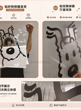 门边探头小狗｜厨房推拉玻璃门防撞贴纸｜店铺橱窗租房改造装饰贴