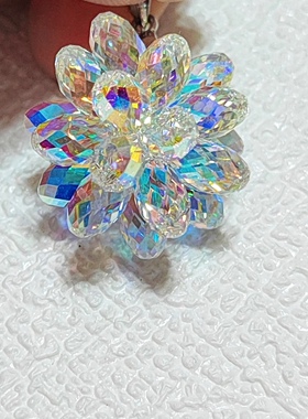 奥地利水晶球吊坠颈饰白彩色水滴编织可做毛衣链吊坠