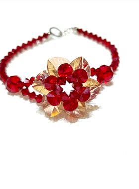 本命年幸运红莲花水晶手链热销新品奥地利水晶施华洛水晶元素手饰