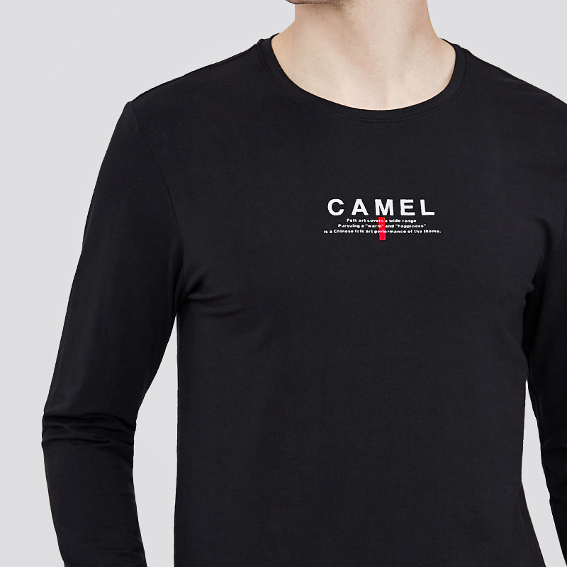 骆驼男装清仓秋季长袖t恤打底衫 骆驼男装outlets店T恤