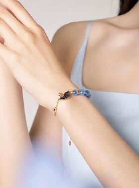 2026大英博物馆天鹅贵族棋盘系列皇冠糖心玛瑙蓝色手炼轻奢高级感