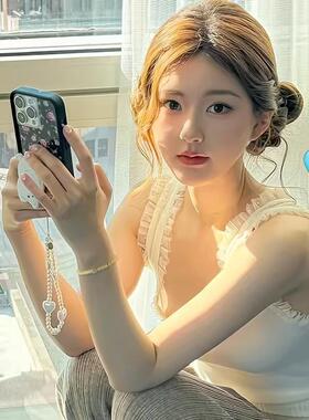 2026招财黄水晶串珠手錬女款轻奢小众精致高级感珠串叠戴手串转运