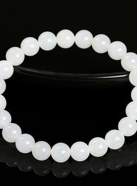 2026晶东珠宝 天然和田白玉手链 和田白玉老型珠时尚男女款手串