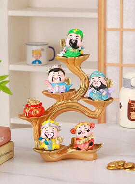 2026五路财神小神仙摆件家用客厅玄关办公室工位装饰前台乔迁新居