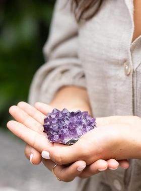 2026天然水晶碎石矿石标本摆件水晶套装儿童科普石头木盒装