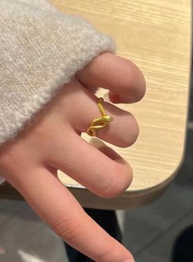 2026蛇盘兔缠绕灵蛇戒指女新中式小众设计轻奢百搭生肖蛇时尚精致
