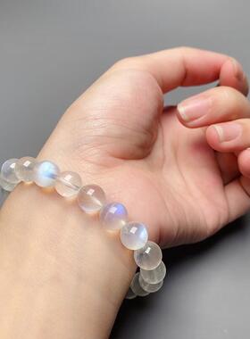 2026天然蓝月光手串冰种奶油体玻璃体月光石水晶手链女款斯里兰卡