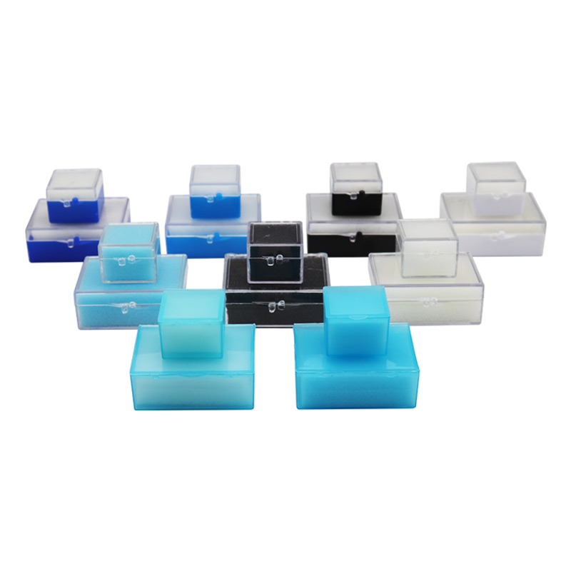蓝色塑料牙盒 1寸2寸带海绵牙盒 便携假牙盒牙齿义齿种植体储存盒 - 图3
