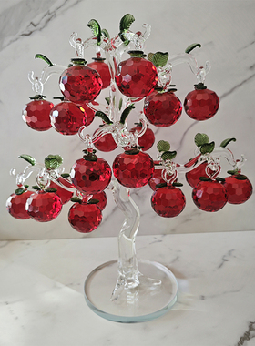 春节喜庆装饰水晶苹果树