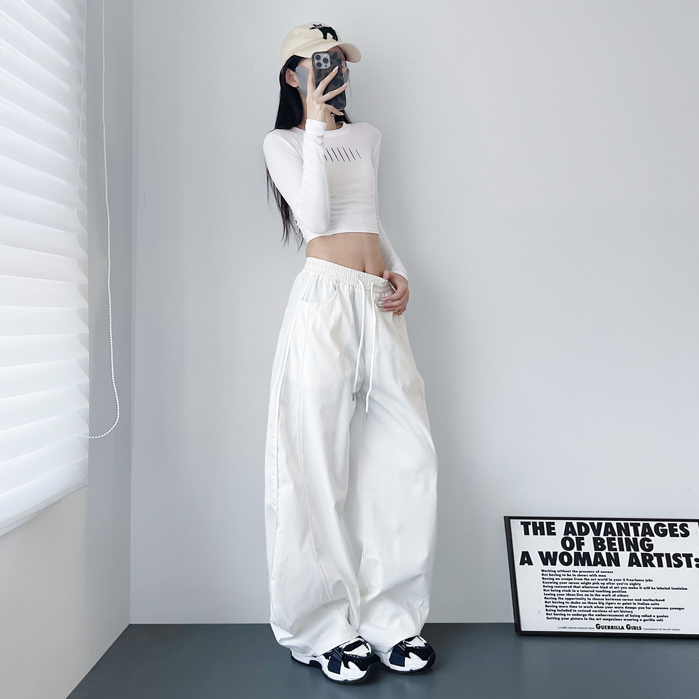 大码显瘦宽松阔腿裤女春季新款胖mm梨形身材运动休闲通勤直筒长裤,淘宝优惠券,粉丝福利购,淘宝优惠卷