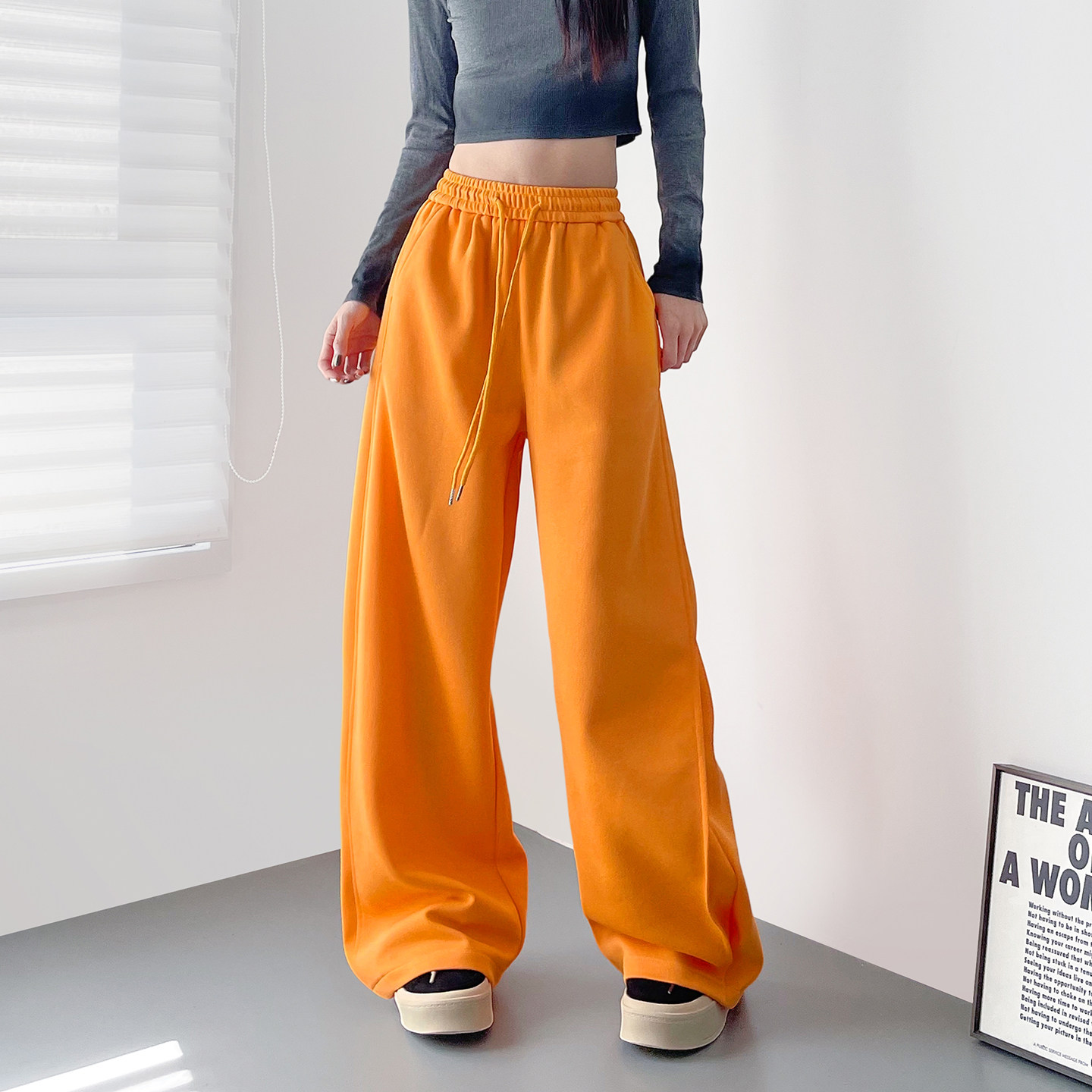 大码运动香蕉裤卫裤女冬季新款胖mm显瘦200斤松弛感直筒阔腿裤子,淘宝优惠券,粉丝福利购,淘宝优惠卷