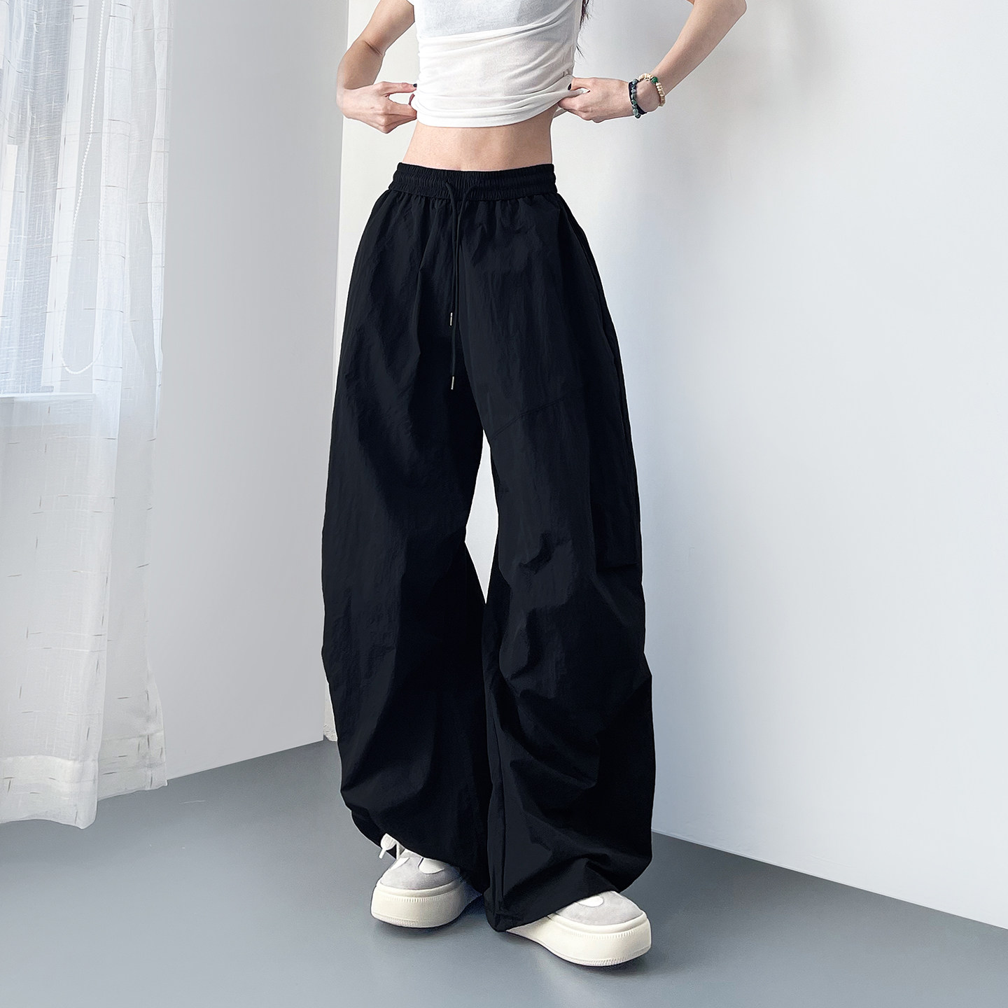 大码显瘦胖mm运动阔腿裤女春季轻薄梨形身材跳舞运动冰丝速干裤子,淘宝优惠券,粉丝福利购,淘宝优惠卷