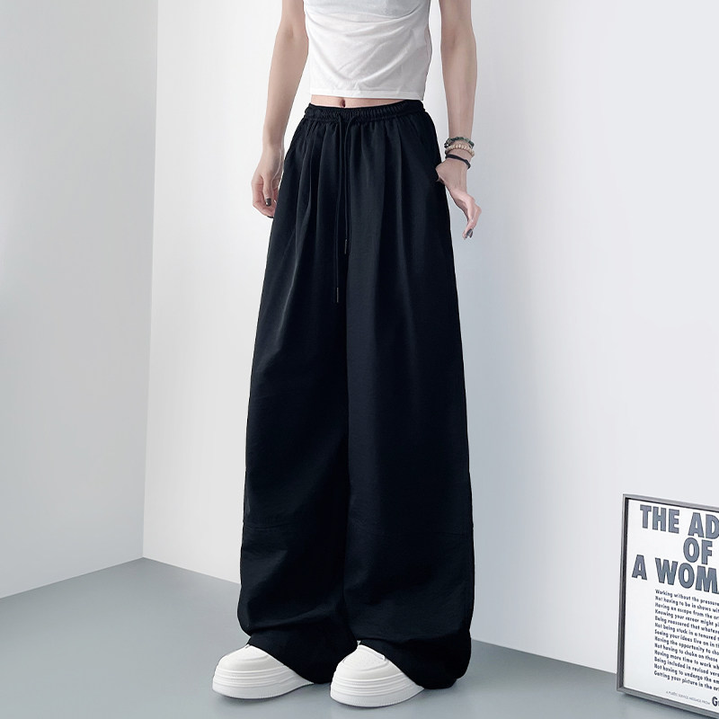 冰丝阔腿裤女2025新款夏季垂感宽松胖mm大码200斤显瘦直筒山本裤,淘宝优惠券,粉丝福利购,淘宝优惠卷