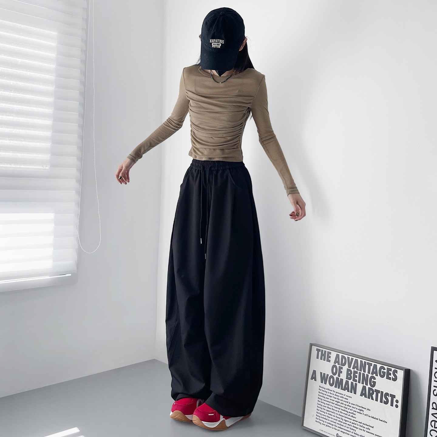 大码2026春季新款宽松显瘦阔腿裤女胖mm大裤腿梨形身材运动休闲裤,淘宝优惠券,粉丝福利购,淘宝优惠卷