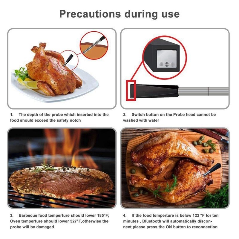 Digital Probe Meat Thermometer Kitchen Wireless Cooking Bbq - 图3