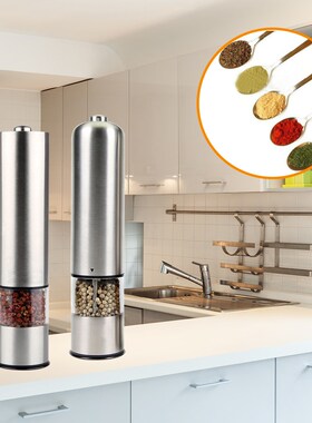 Electric Salt and Pepper Grinder Set Shaker Mills Adjustable