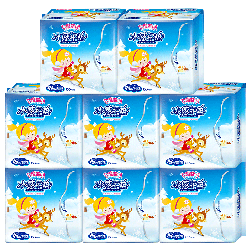 七度空间155mm超薄迷你女生卫生巾 凌恒居家日用护垫