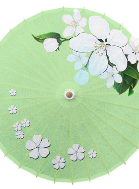 绿色茉莉花旗袍走秀春晚油纸伞