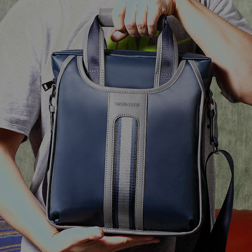 单肩包牛津布商务公文包潮男士包包 bochroun堡驰龙箱包男士包袋