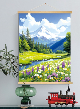 治愈系宫崎骏的夏天风景装饰画绿色清新客厅装饰画背景墙布艺挂画