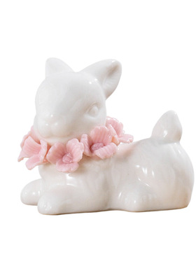 北欧小动物客厅迷你陶瓷兔子摆件ins简约现代装家居饰品ins风白瓷