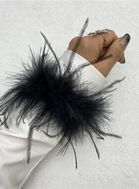 22色鸵鸟毛啪啪圈羽毛手环手腕带饰品玩具头饰手镯