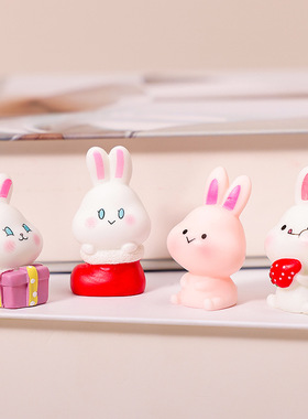 微景观摆件可爱创意兔子家居桌面树脂diy工艺装饰小摆件配件