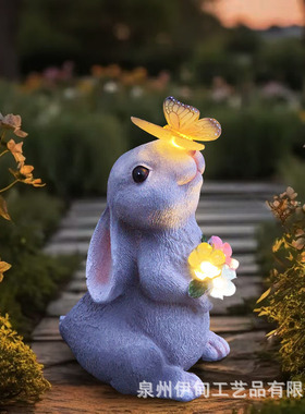 户外太阳能灯精灵树脂工艺摆件小矮人乌龟动物雕像庭院景观灯