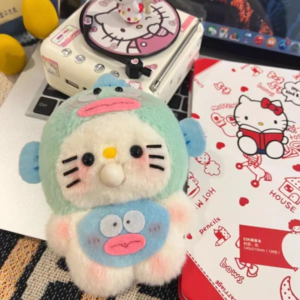 成品会吐泡泡录音玩偶成品hellokitty挂件小丑鱼汗顿毛绒玩偶挂链