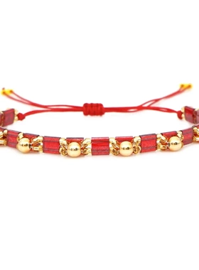 简约波西米亚风欧美跨境Tila提拉米珠彩虹串珠情侣手链