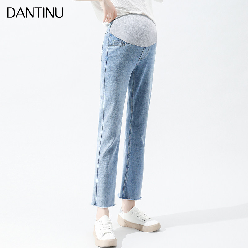 丹媞奴孕妇春秋外穿九分低腰牛仔裤 丹媞奴孕妇直筒裤