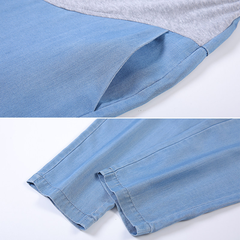 春秋宽松天丝休闲七分夏装孕妇裤子 丹媞奴孕妇铅笔裤