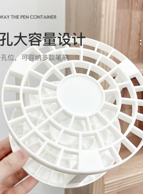 oakmoss日式美甲笔刷收纳架化妆刷架子大容量49孔美术生画笔架
