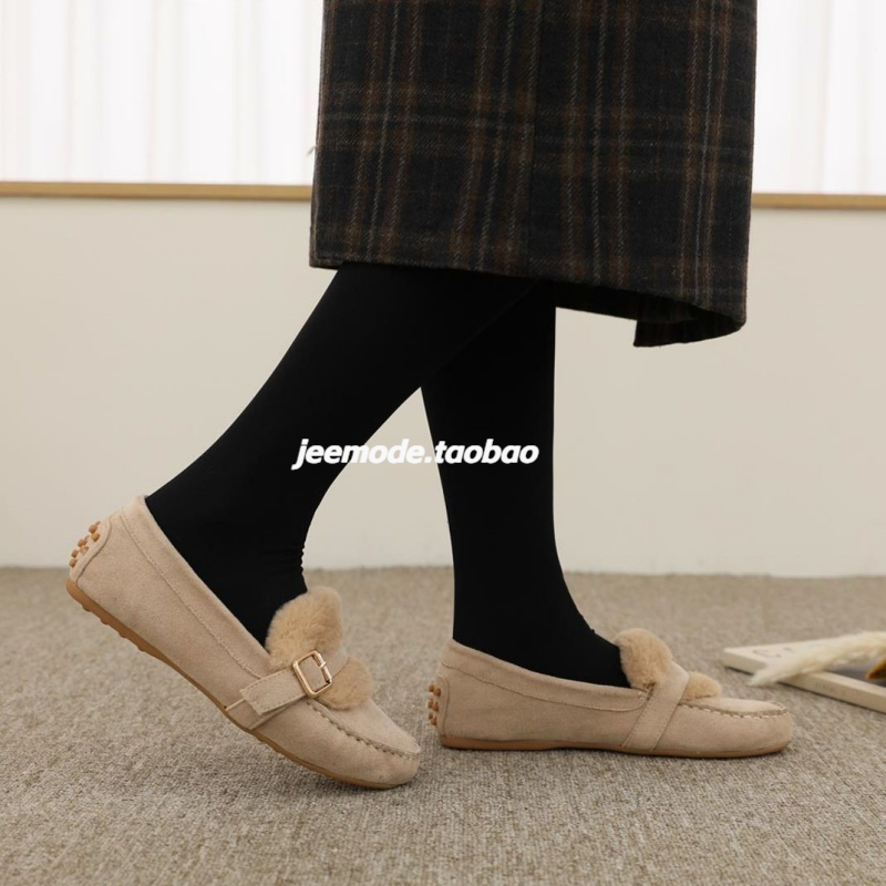 小池在首尔2024年冬季新款一字皮带扣加绒保暖休闲小棉鞋乐福鞋女,淘宝优惠券,粉丝福利购,淘宝优惠卷