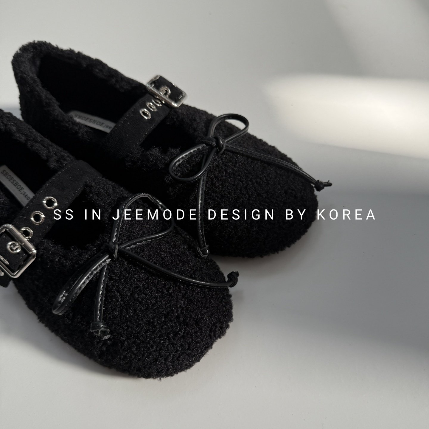 小池在首尔秋冬季新款甜美蝴蝶结一字扣带平底毛毛玛丽珍鞋棉鞋女,淘宝优惠券,粉丝福利购,淘宝优惠卷