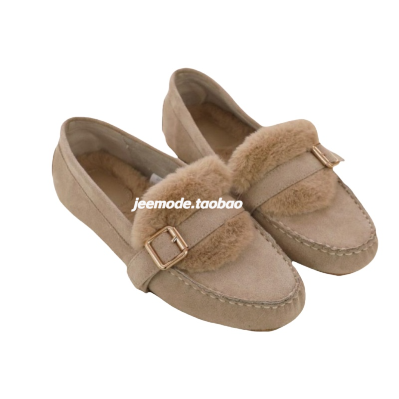 小池在首尔2024年冬季新款一字皮带扣加绒保暖休闲小棉鞋乐福鞋女,淘宝优惠券,粉丝福利购,淘宝优惠卷