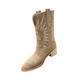 Koike in Seoul 2023 new autumn mid-calf pointed toe square heel retro mid-calf casual western embroidered fashion boots