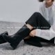 Large round toe sleeves, simple no-knee boots for women