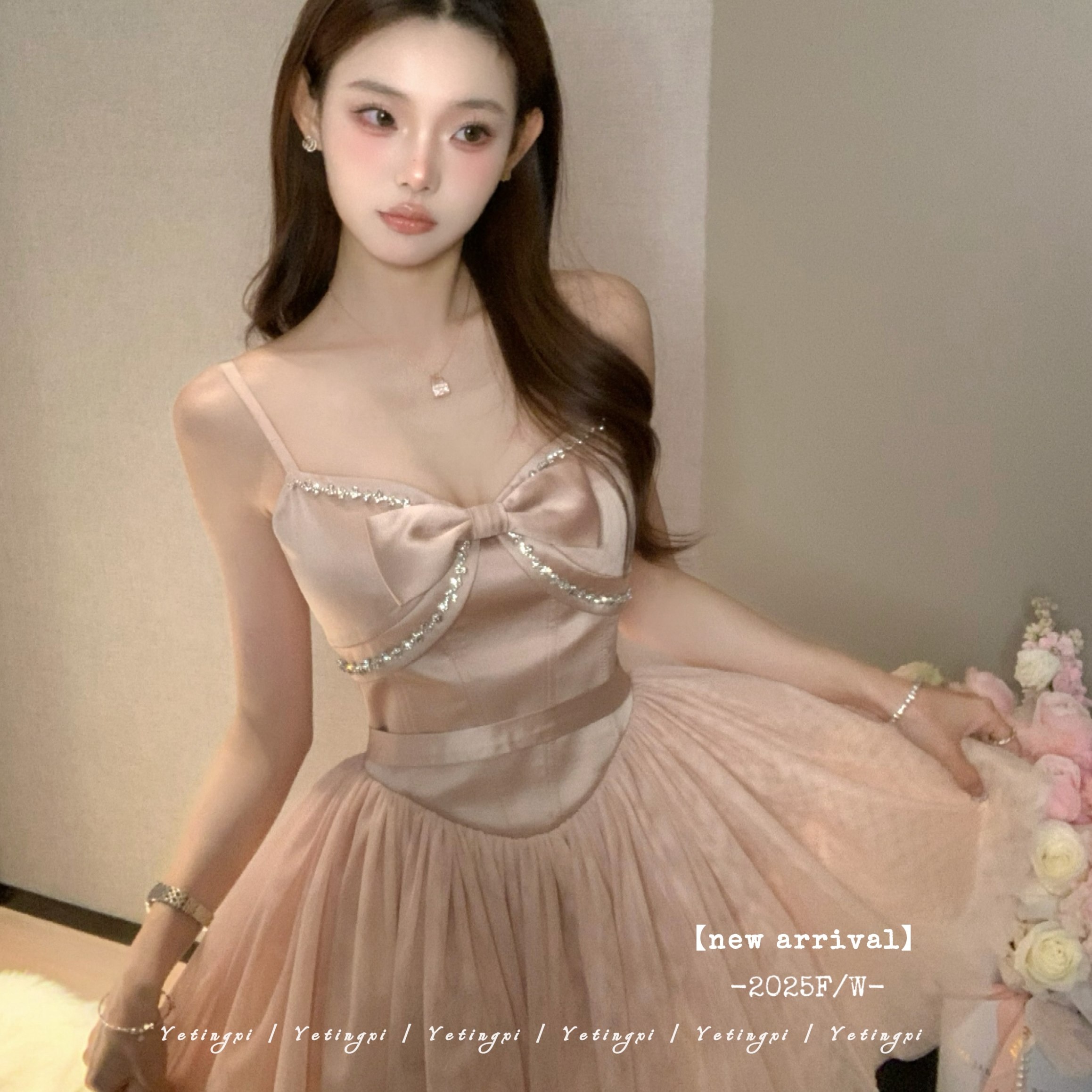 YETINGXI 生日的意义/公主裙收腰重工蓬蓬裙千金贵气小礼裙