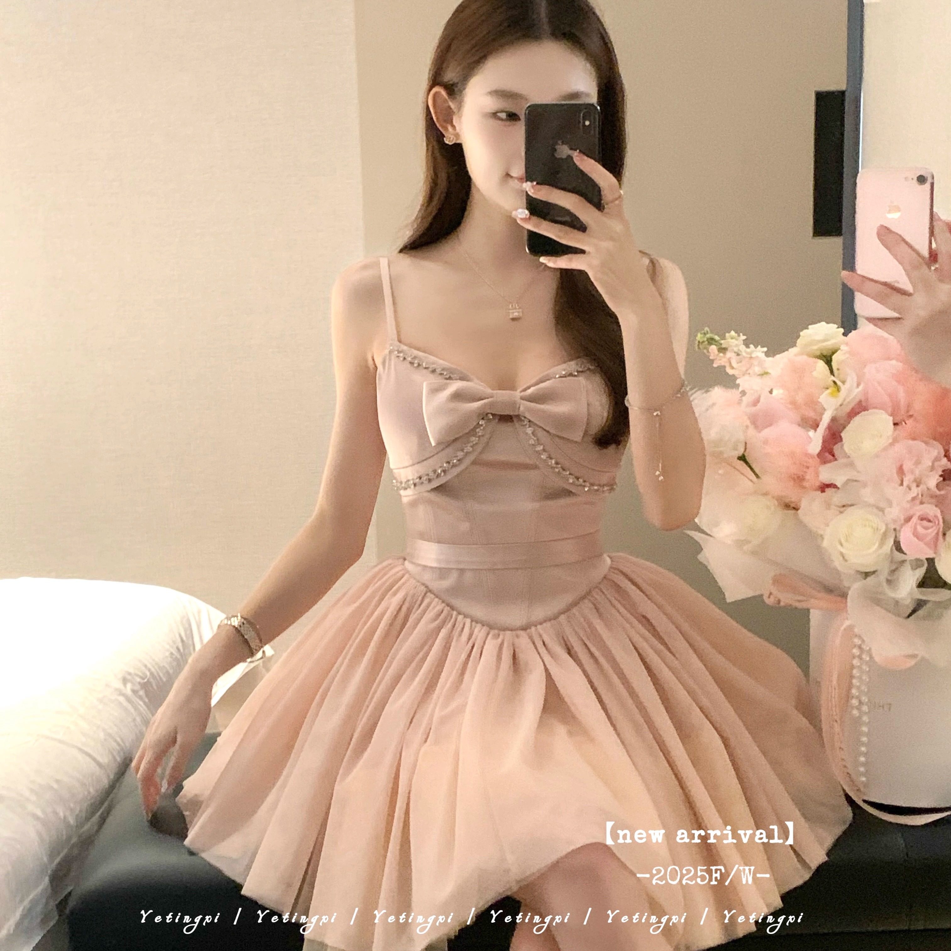 YETINGXI 生日的意义/公主裙收腰重工蓬蓬裙千金贵气小礼裙