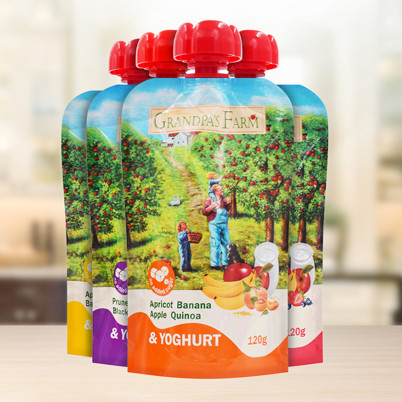 grandpasfarm旗舰店爷爷的农场欧洲进口宝宝酸奶果泥儿童辅食西梅泥藜麦泥4袋装1