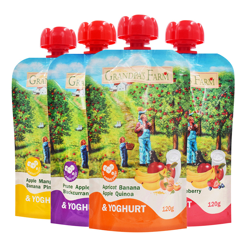 grandpasfarm旗舰店爷爷的农场欧洲进口宝宝酸奶果泥儿童辅食西梅泥藜麦泥4袋装3