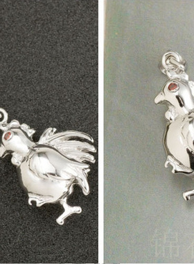 小鸡十二生肖纯银吊坠女999足银吊坠12属相项链锁骨链坠子银饰品